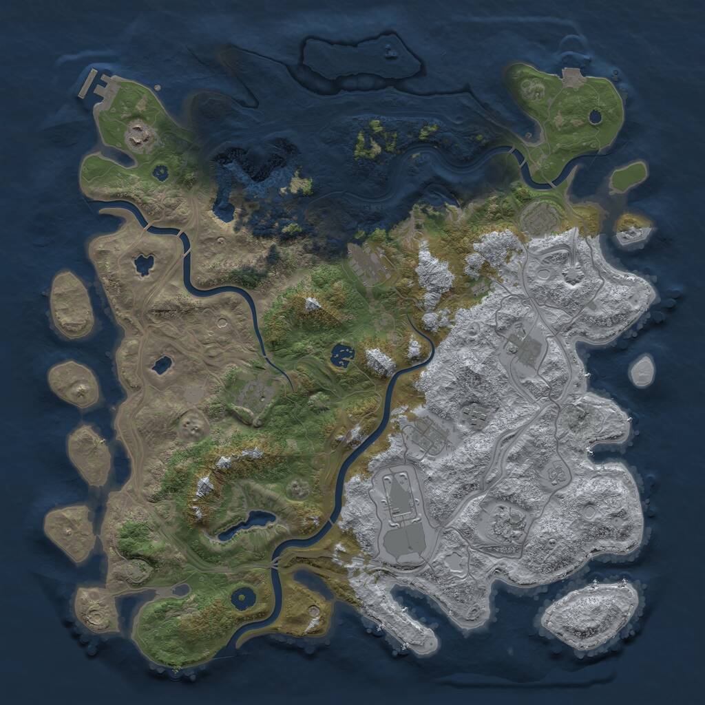 Rust Map: Procedural Map, Size: 4500, Seed: 1823147429, 15 Monuments