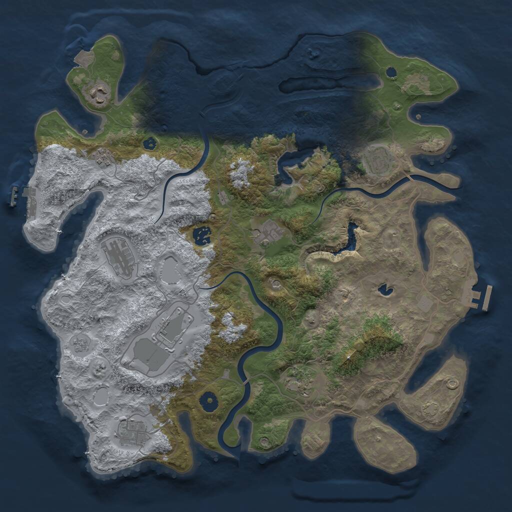 Rust Map: Procedural Map, Size: 4000, Seed: 36541, 15 Monuments