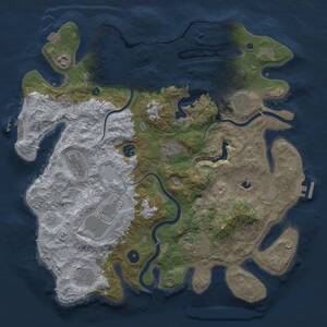 Thumbnail Rust Map: Procedural Map, Size: 4000, Seed: 36541, 15 Monuments