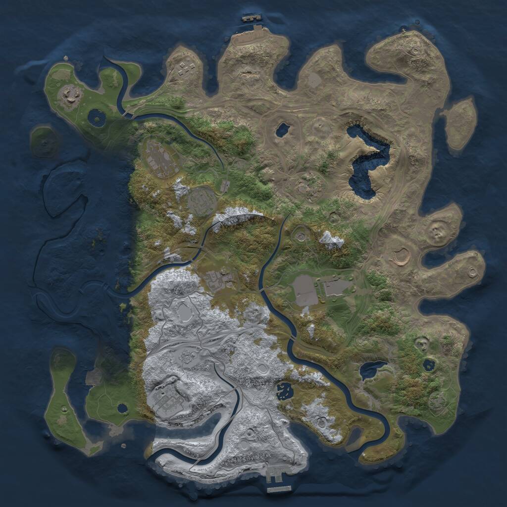 Rust Map: Procedural Map, Size: 4250, Seed: 1412364989, 16 Monuments