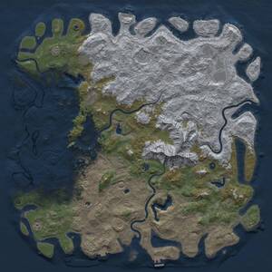 Thumbnail Rust Map: Procedural Map, Size: 6000, Seed: 265728693, 17 Monuments