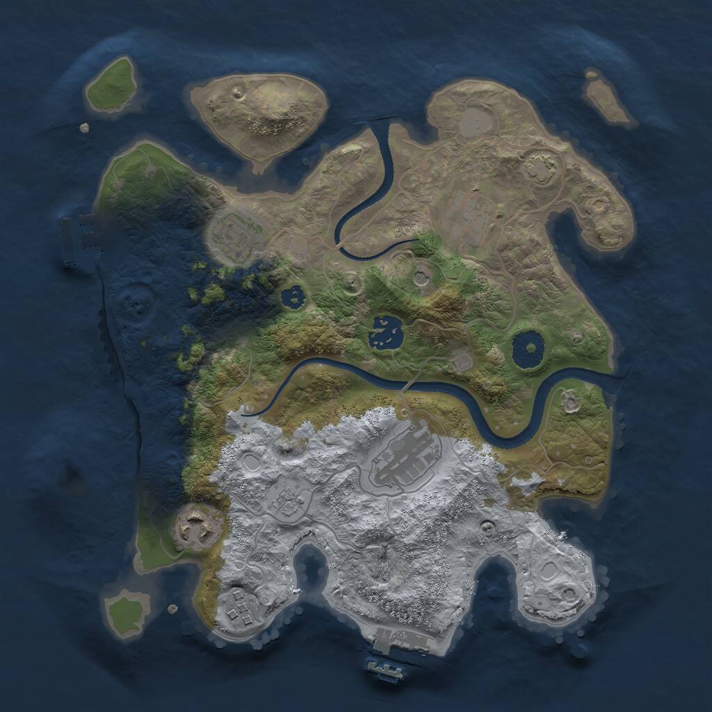 Rust Map: Procedural Map, Size: 3000, Seed: 12978, 12 Monuments