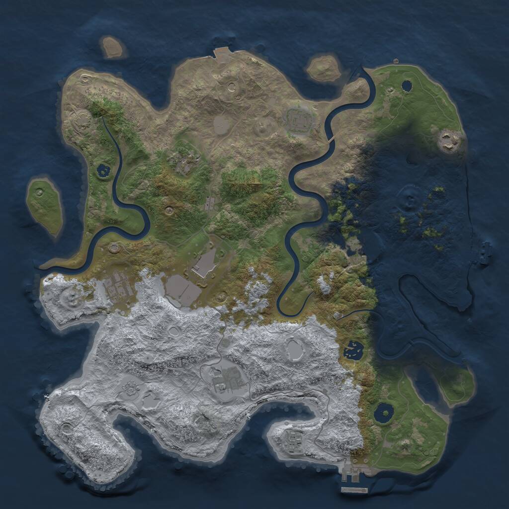 Rust Map: Procedural Map, Size: 3860, Seed: 2147483647, 15 Monuments