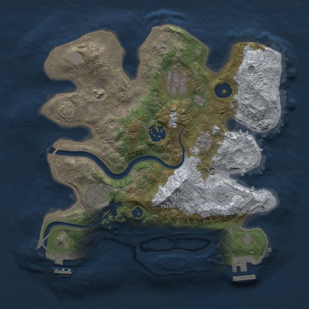 Rust Map: Procedural Map, Size: 2800, Seed: 9876513, 10 Monuments
