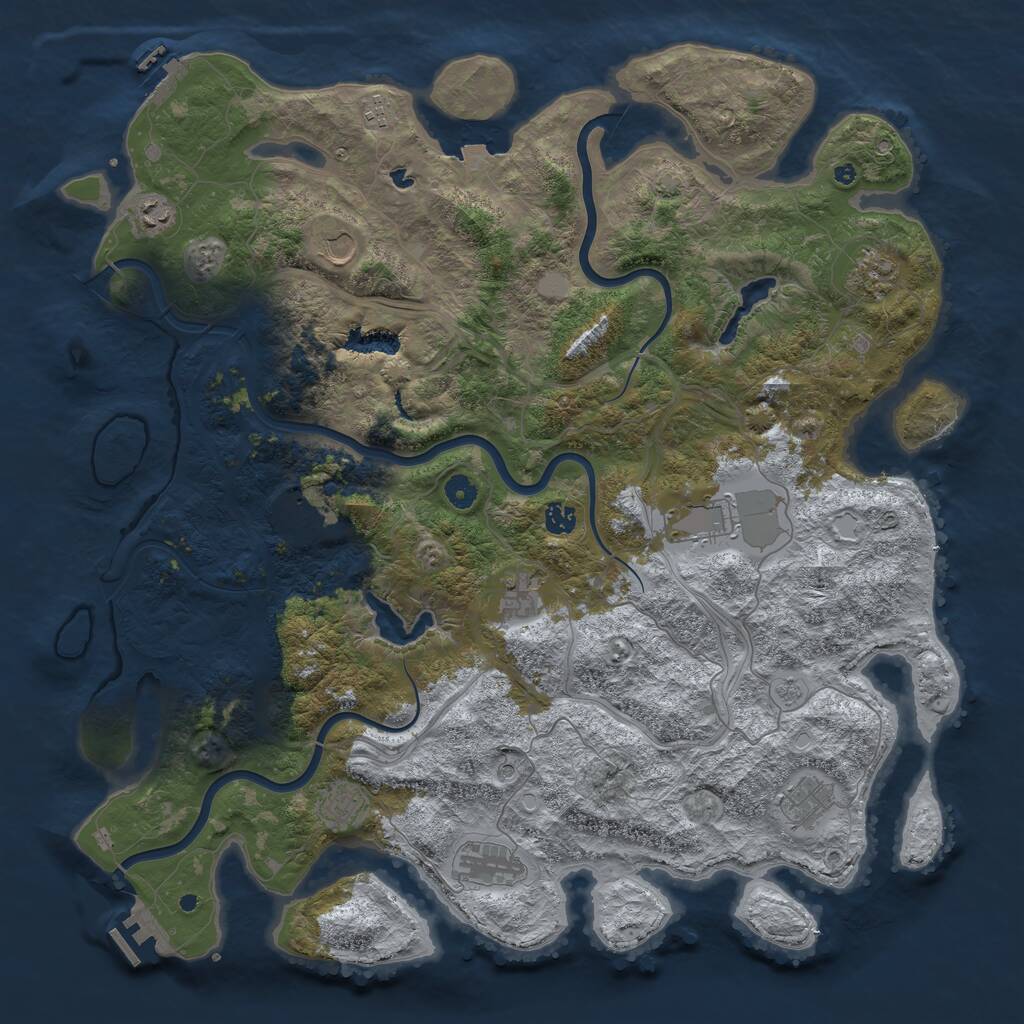 Rust Map: Procedural Map, Size: 4750, Seed: 8758, 17 Monuments