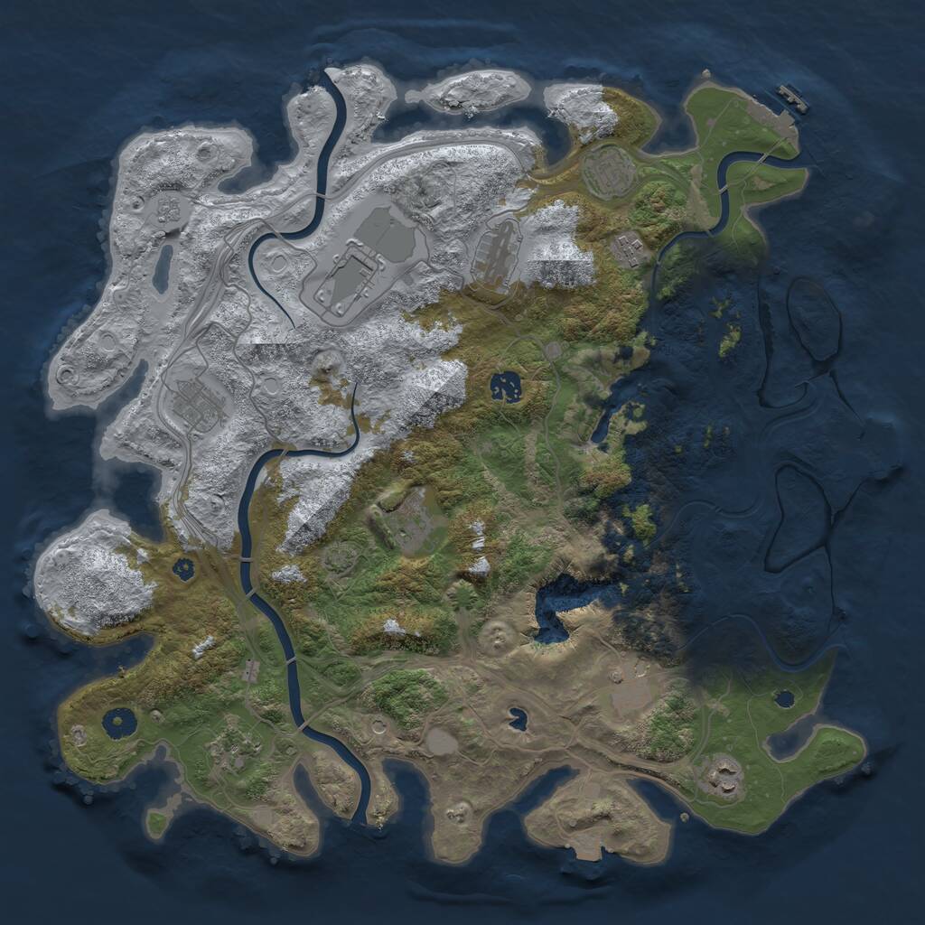 Rust Map: Procedural Map, Size: 4251, Seed: 15728, 16 Monuments
