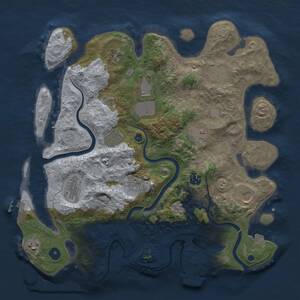 Thumbnail Rust Map: Procedural Map, Size: 3800, Seed: 1881080670, 17 Monuments