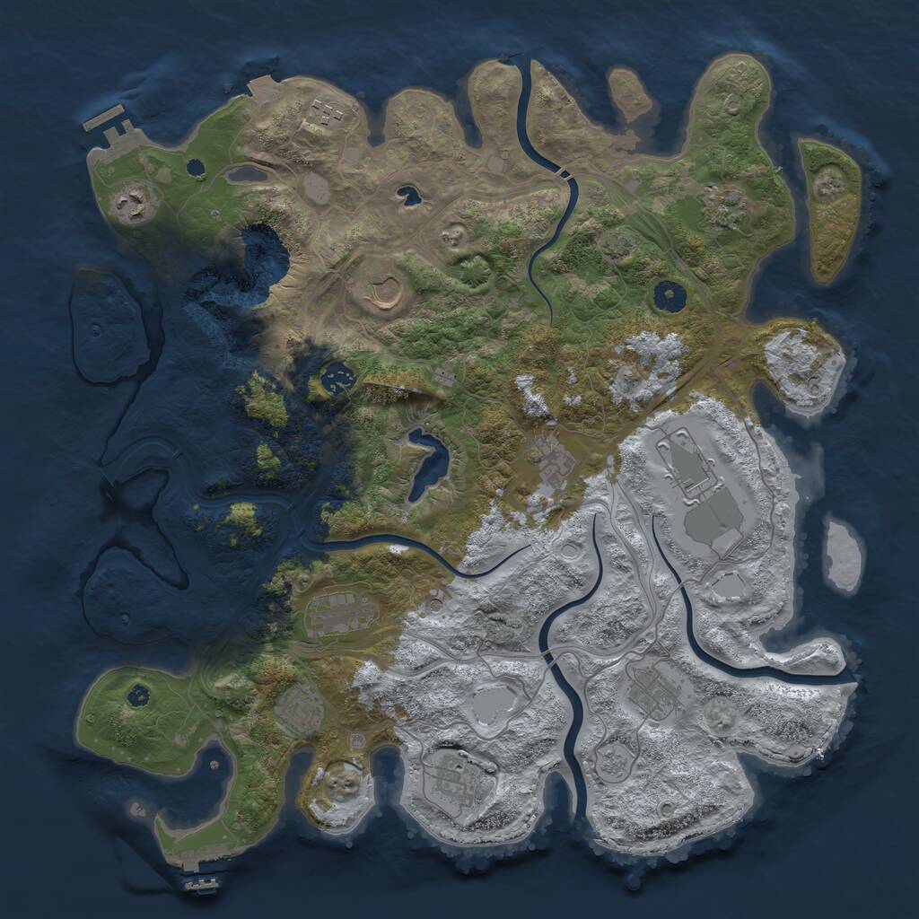Rust Map: Procedural Map, Size: 4250, Seed: 76929, 17 Monuments