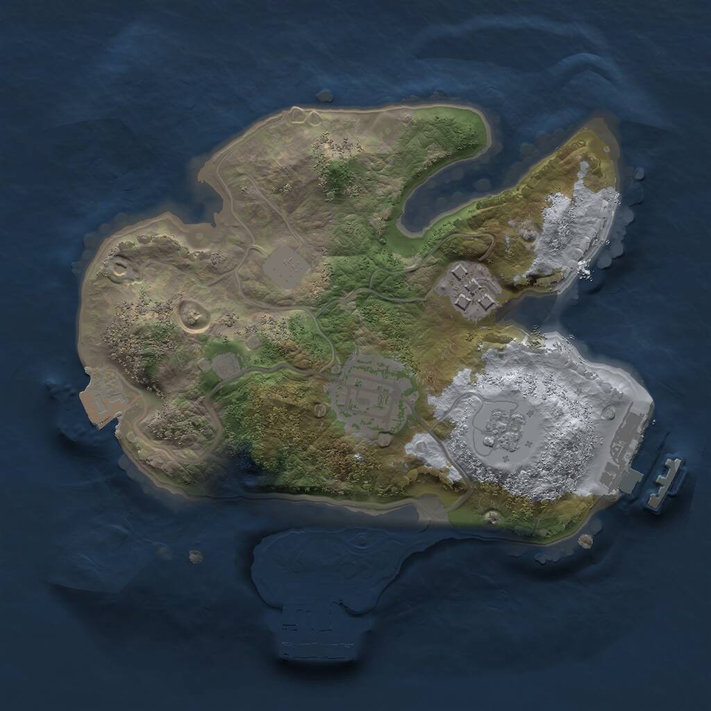 Rust Map: Procedural Map, Size: 2000, Seed: 56422, 6 Monuments