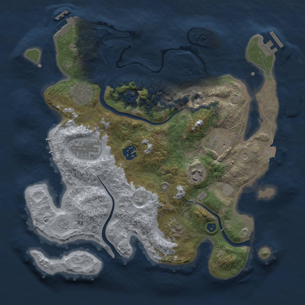 Rust Map: Procedural Map, Size: 3250, Seed: 6969, 13 Monuments