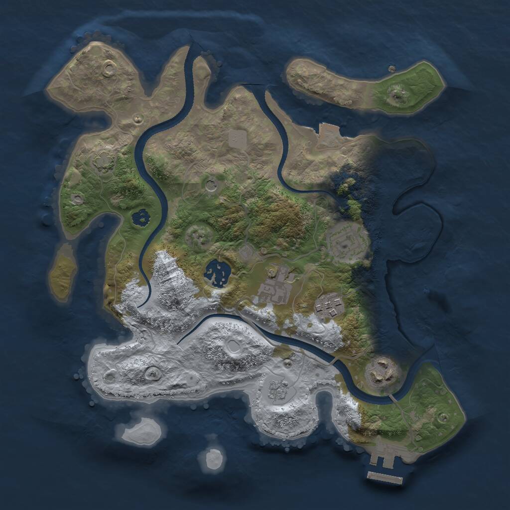 Rust Map: Procedural Map, Size: 2900, Seed: 33332, 10 Monuments