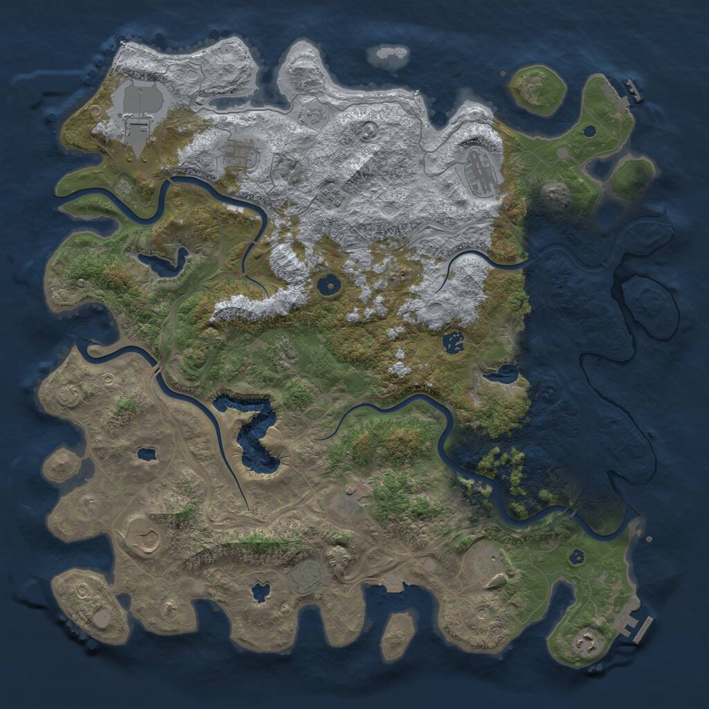 Rust Map: Procedural Map, Size: 4800, Seed: 21673, 17 Monuments