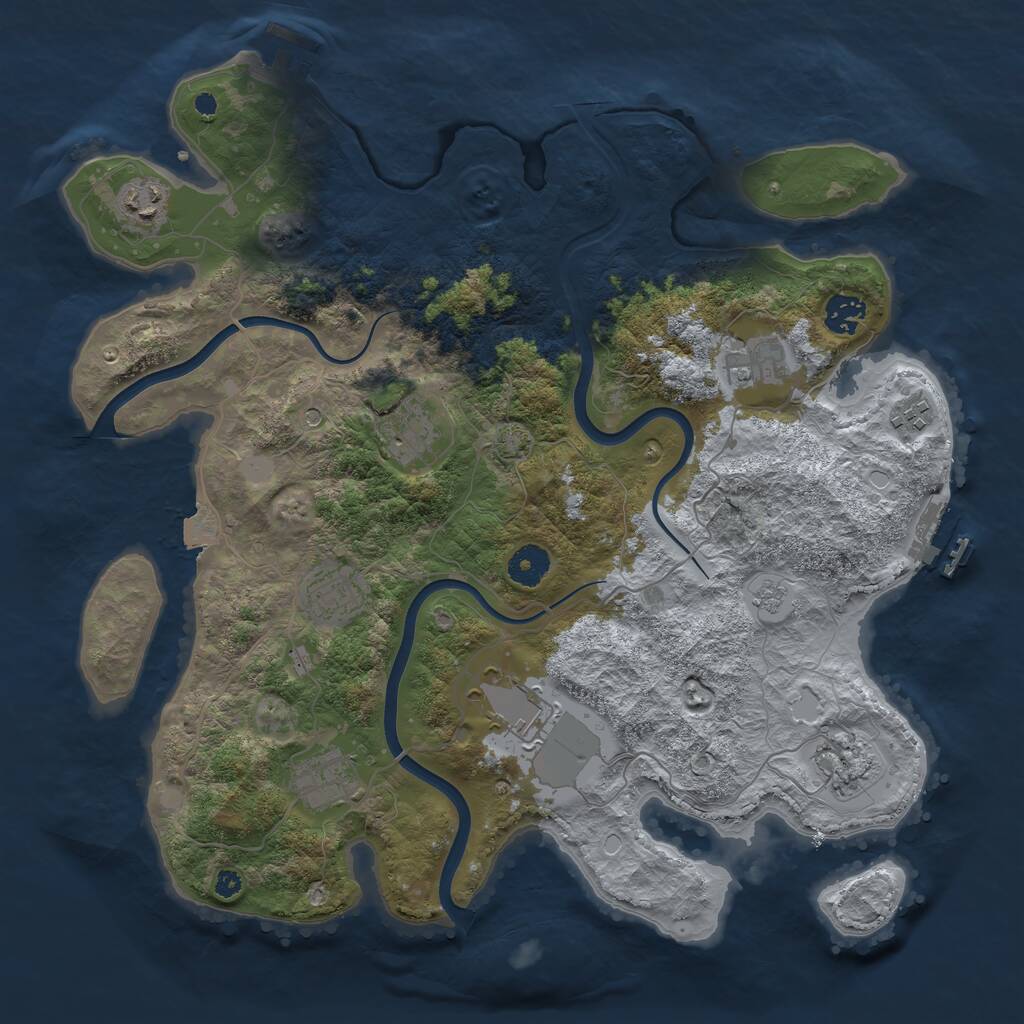 Rust Map: Procedural Map, Size: 3800, Seed: 666704093, 15 Monuments