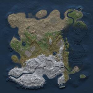 Thumbnail Rust Map: Procedural Map, Size: 3500, Seed: 588769245, 14 Monuments