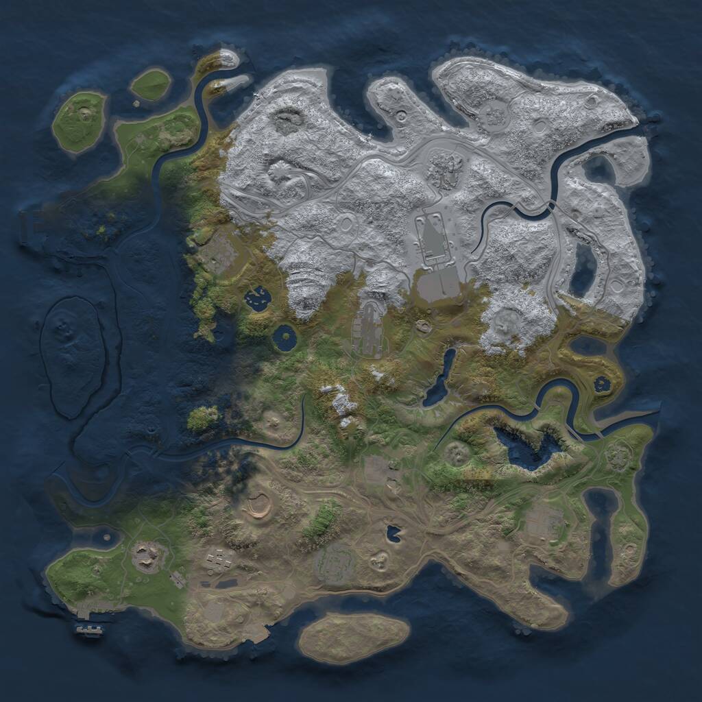 Rust Map: Procedural Map, Size: 4250, Seed: 950672234, 17 Monuments