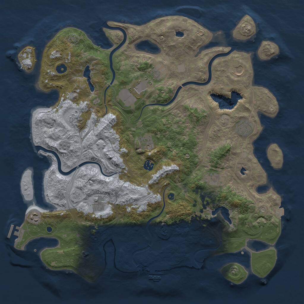 Rust Map: Procedural Map, Size: 4500, Seed: 434162368, 17 Monuments