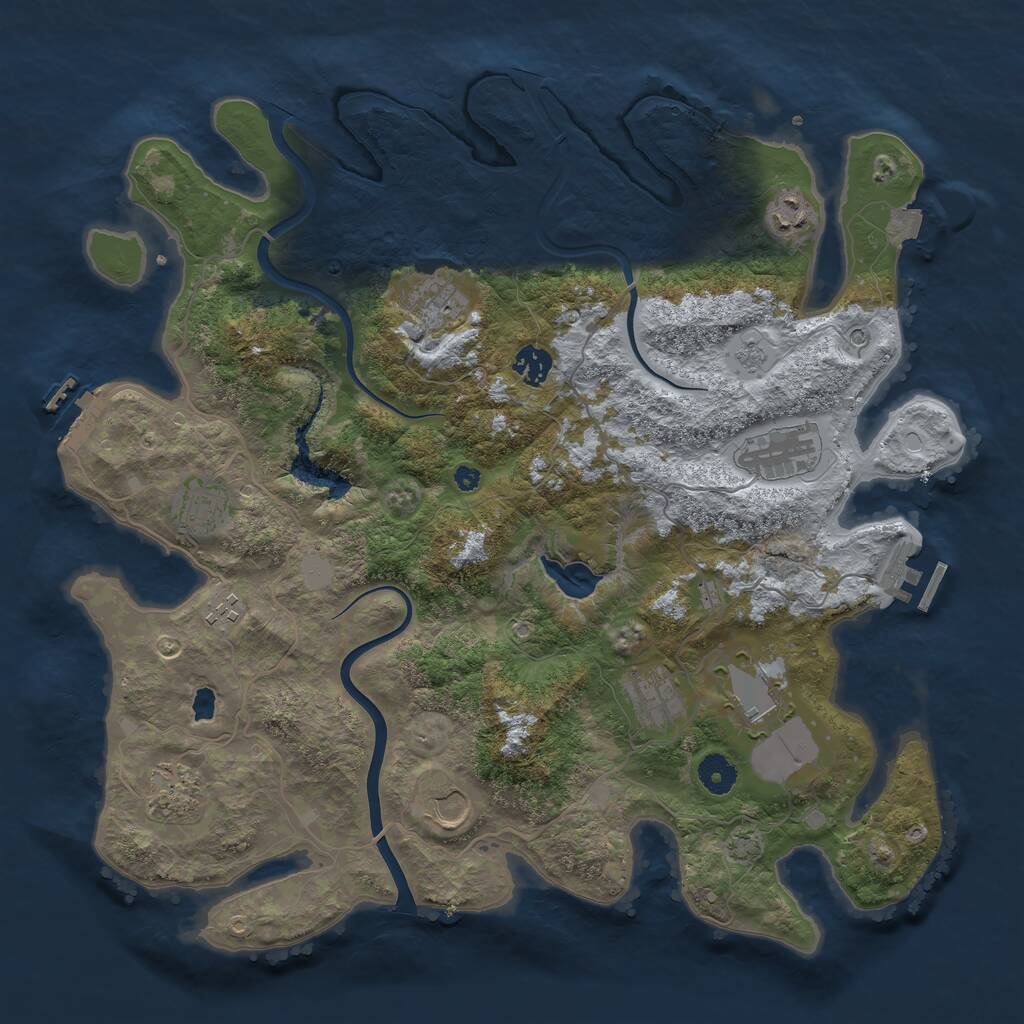 Rust Map: Procedural Map, Size: 4000, Seed: 178279281, 16 Monuments