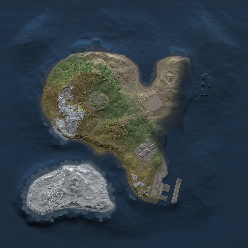 Rust Map: Procedural Map, Size: 2000, Seed: 131916463, 5 Monuments