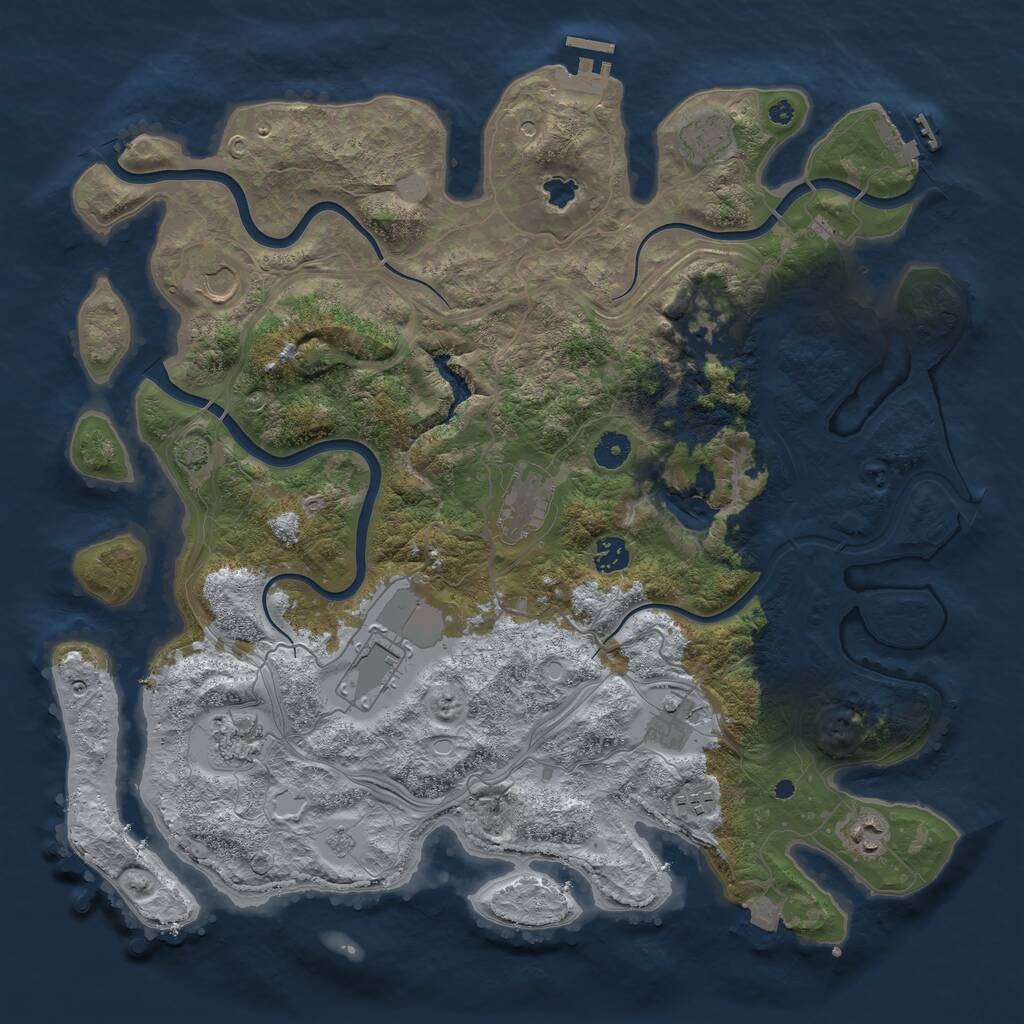 Rust Map: Procedural Map, Size: 4250, Seed: 1354468571, 16 Monuments