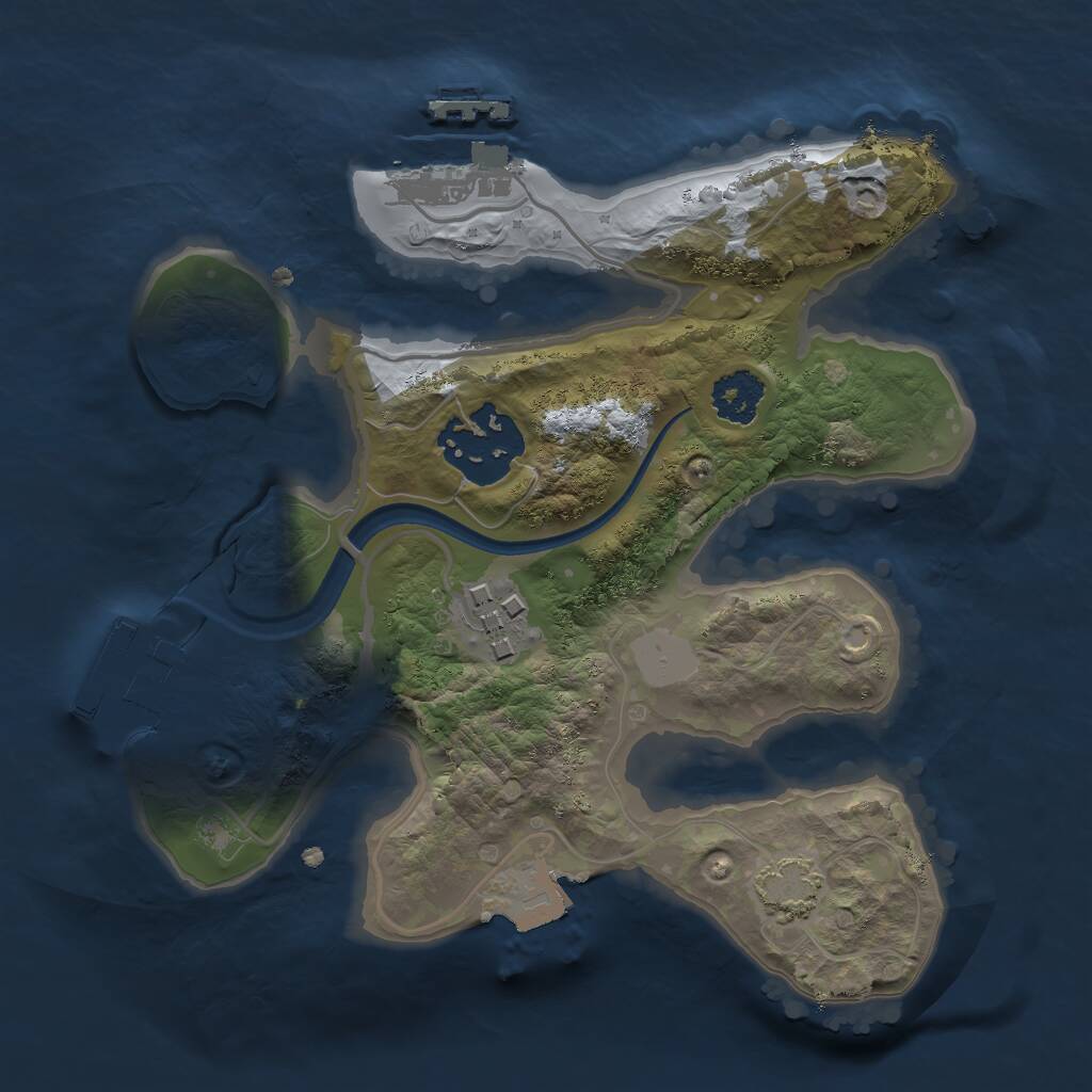 Rust Map: Procedural Map, Size: 2100, Seed: 65537, 6 Monuments