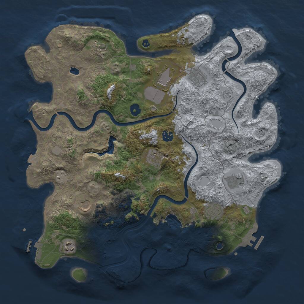 Rust Map: Procedural Map, Size: 4000, Seed: 7010, 16 Monuments
