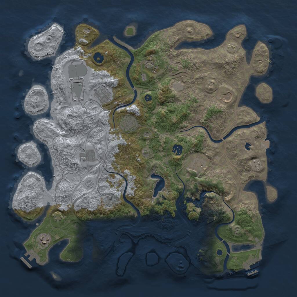 Rust Map: Procedural Map, Size: 4250, Seed: 273400879, 16 Monuments