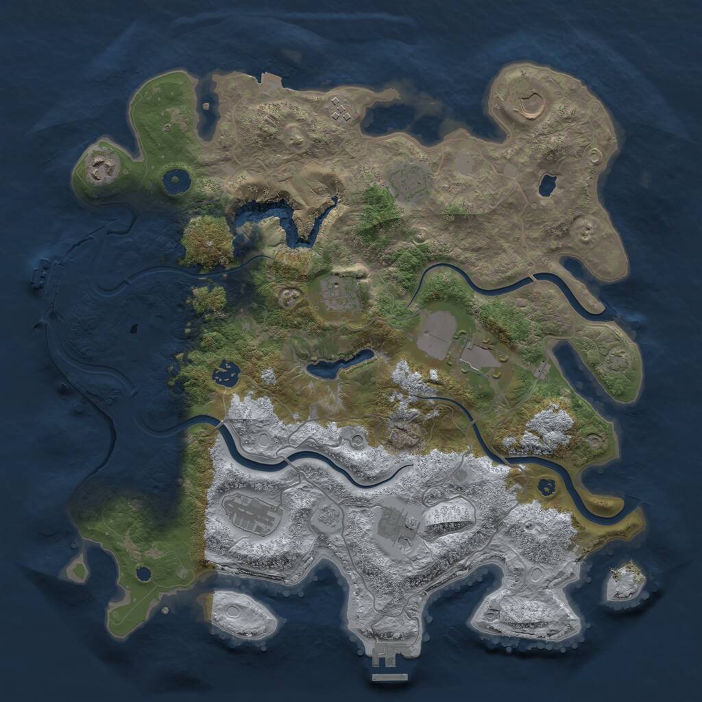 Rust Map: Procedural Map, Size: 4000, Seed: 546317, 15 Monuments