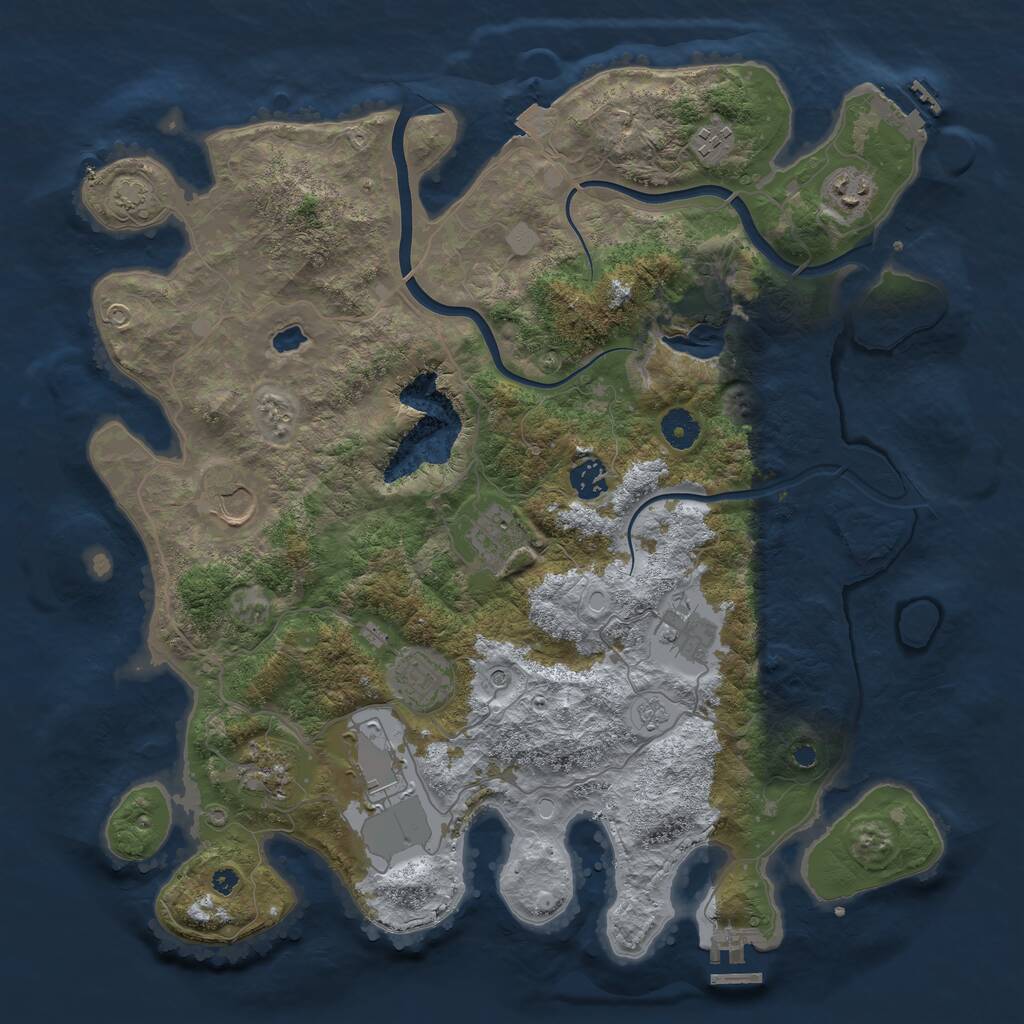 Rust Map: Procedural Map, Size: 4000, Seed: 1102476100, 15 Monuments