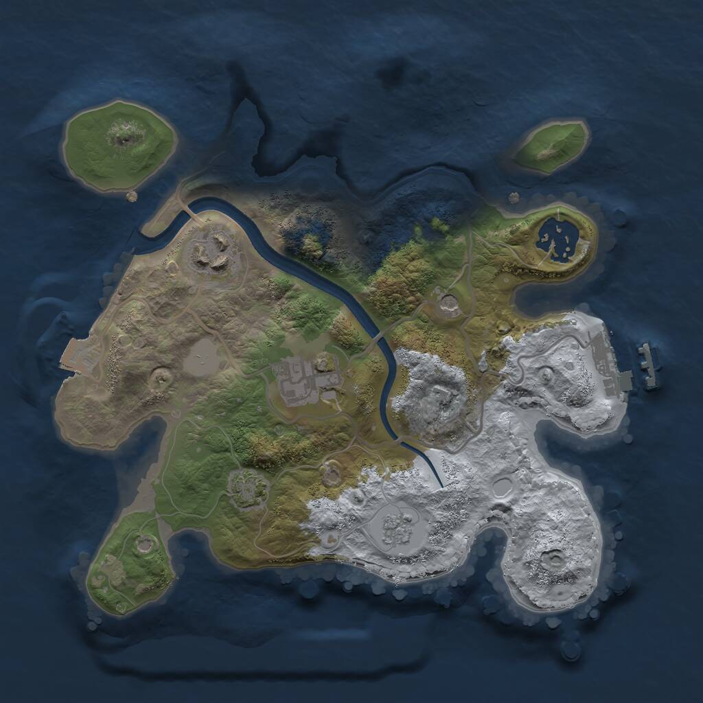 Rust Map: Procedural Map, Size: 2500, Seed: 9698578, 8 Monuments