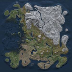 Thumbnail Rust Map: Procedural Map, Size: 5000, Seed: 1492, 14 Monuments