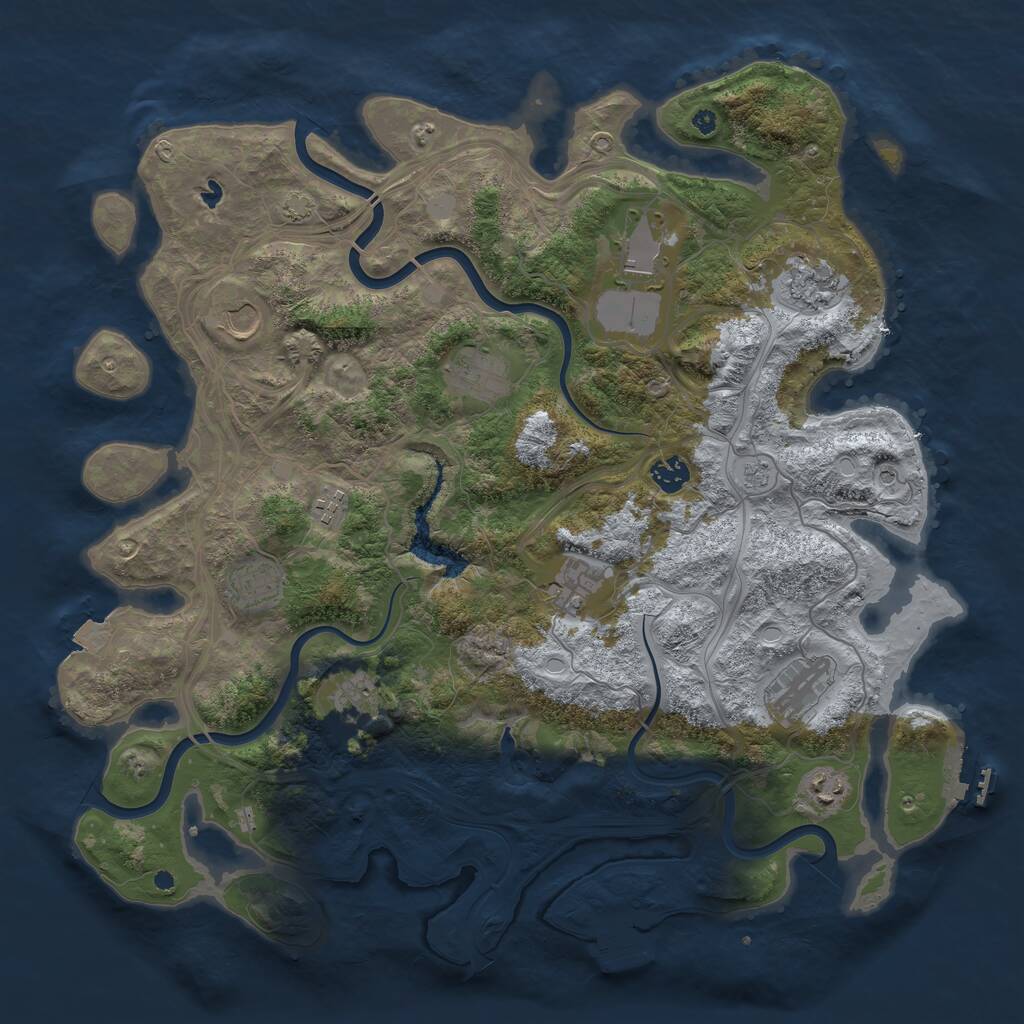 Rust Map: Procedural Map, Size: 4250, Seed: 86929, 17 Monuments