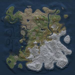 Thumbnail Rust Map: Procedural Map, Size: 4000, Seed: 225561, 15 Monuments