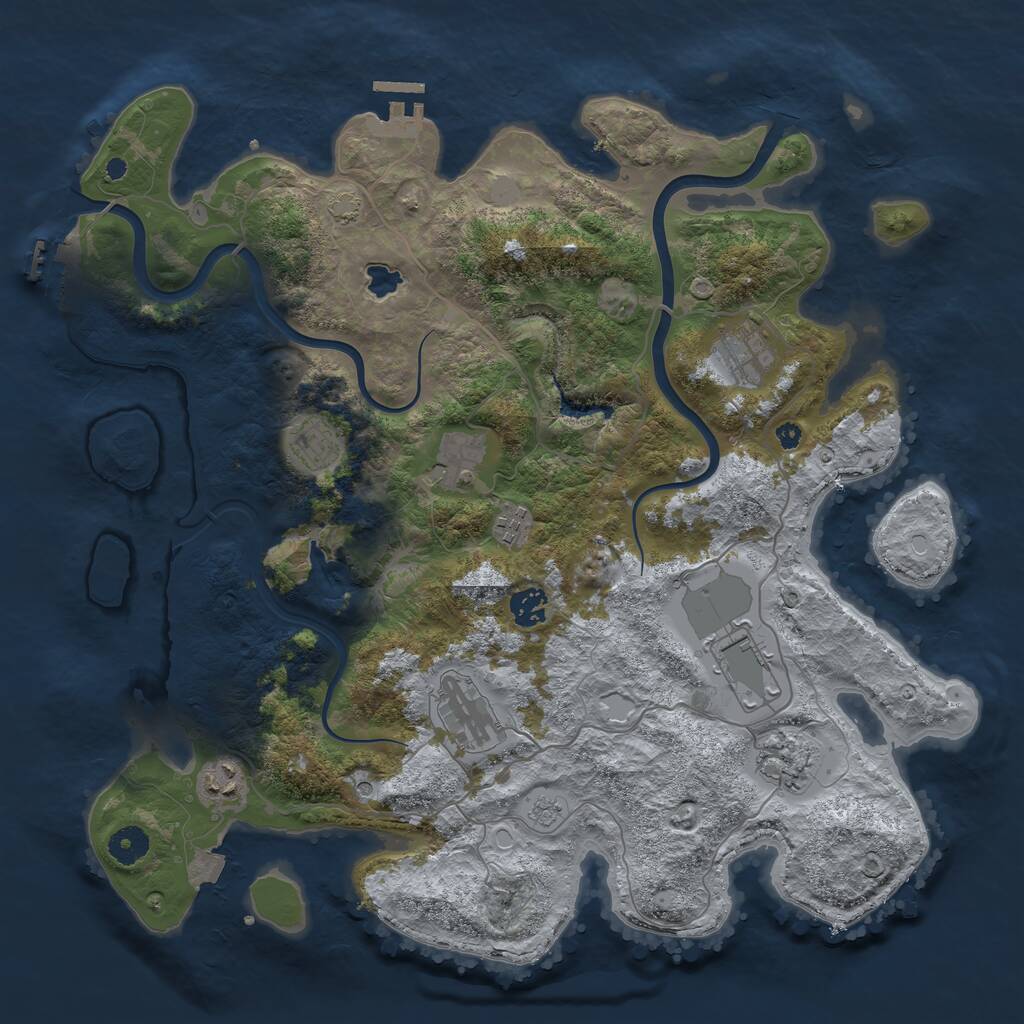 Rust Map: Procedural Map, Size: 4000, Seed: 225561, 15 Monuments