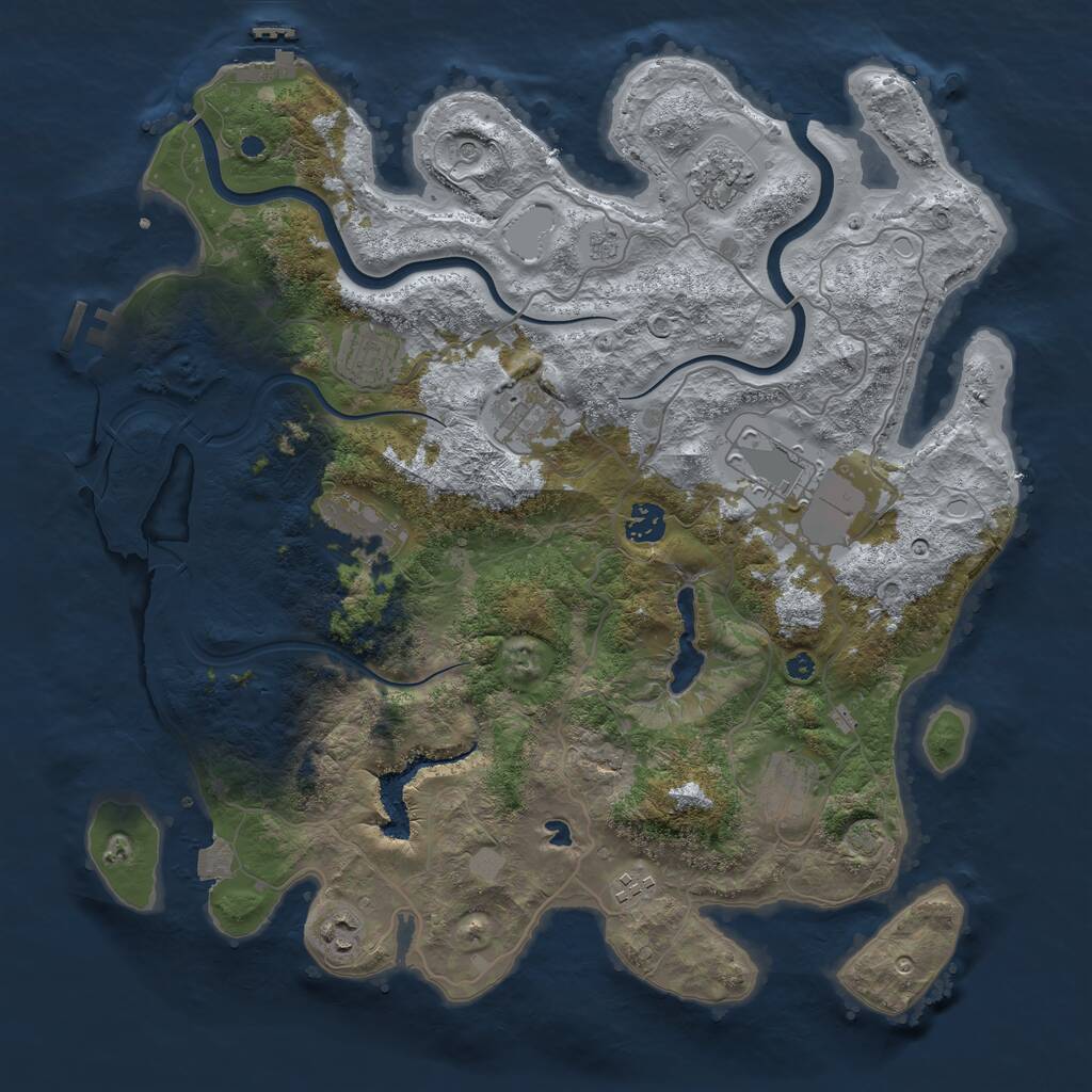 Rust Map: Procedural Map, Size: 4000, Seed: 1619289159, 15 Monuments