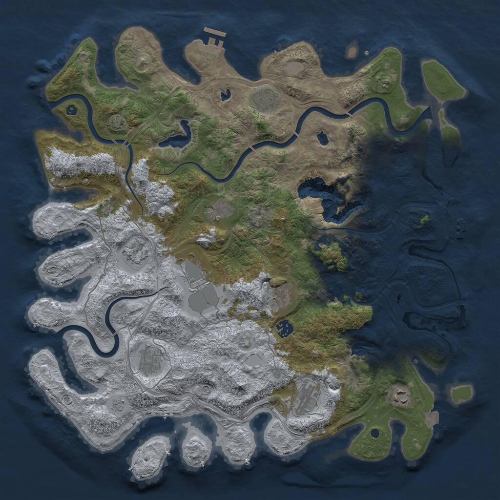 Rust Map: Procedural Map, Size: 4500, Seed: 261963506, 16 Monuments