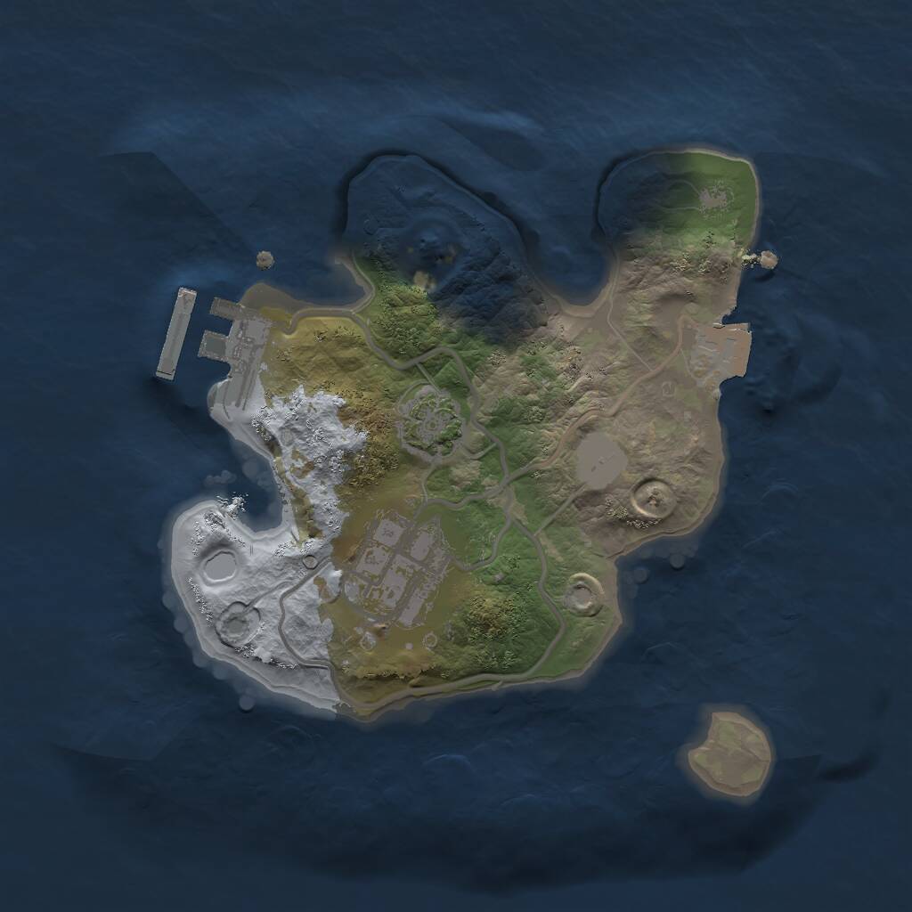 Rust Map: Procedural Map, Size: 2000, Seed: 548829611, 4 Monuments