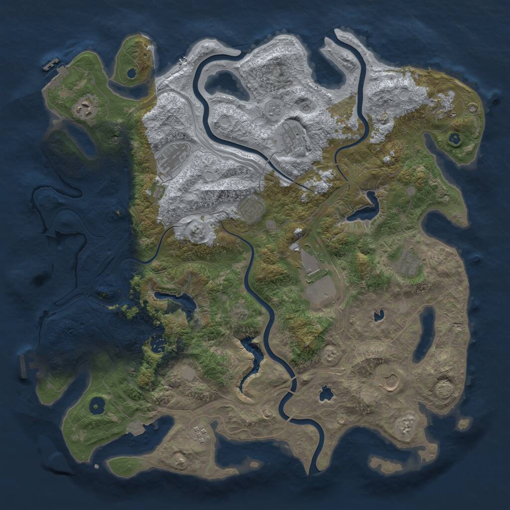 Rust Map: Procedural Map, Size: 4500, Seed: 321466305, 16 Monuments