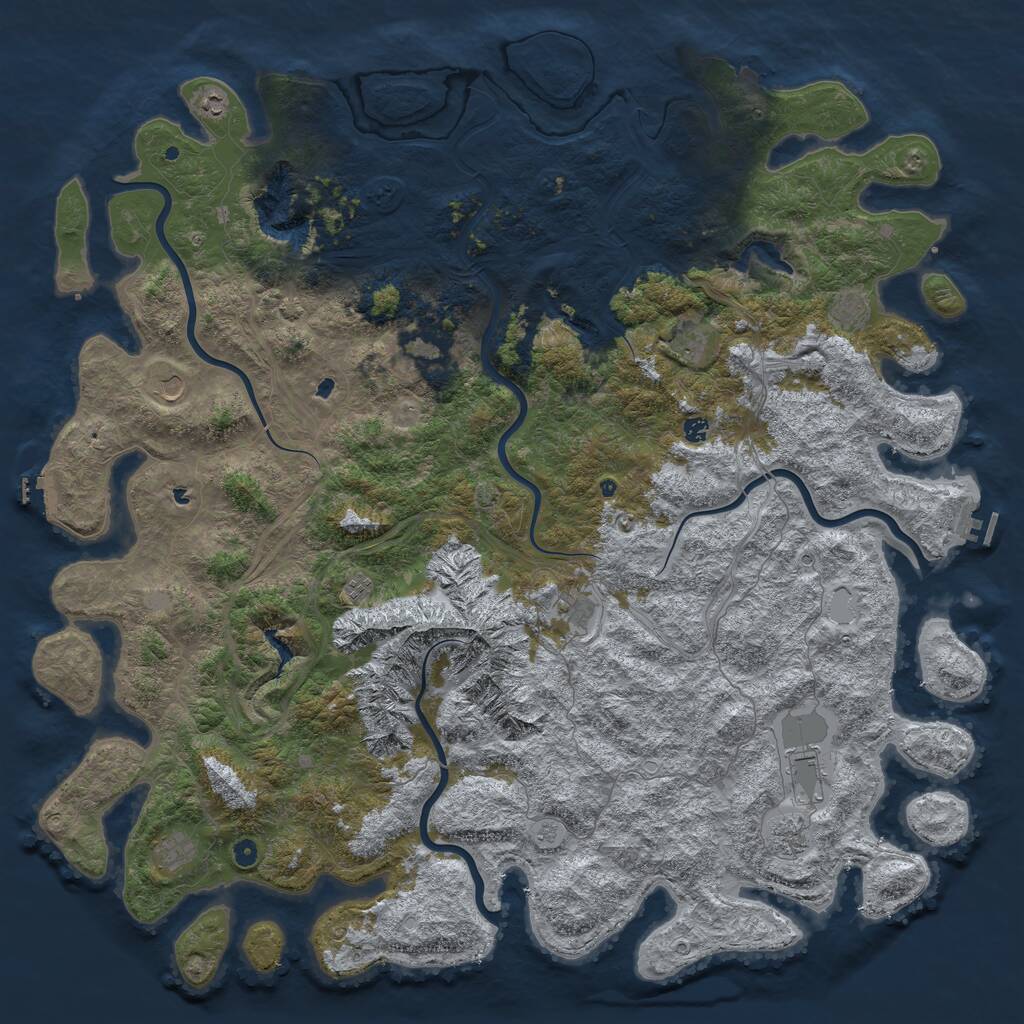 Rust Map: Procedural Map, Size: 6000, Seed: 11787422, 17 Monuments