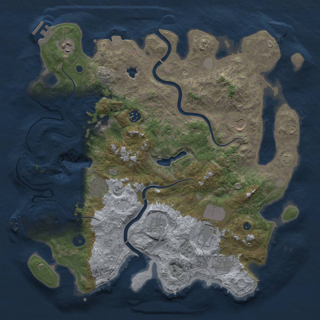 Rust Map: Procedural Map, Size: 4000, Seed: 1481444431, 15 Monuments