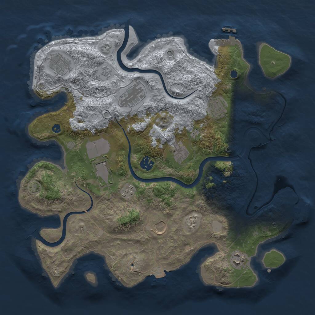 Rust Map: Procedural Map, Size: 3500, Seed: 126403, 15 Monuments