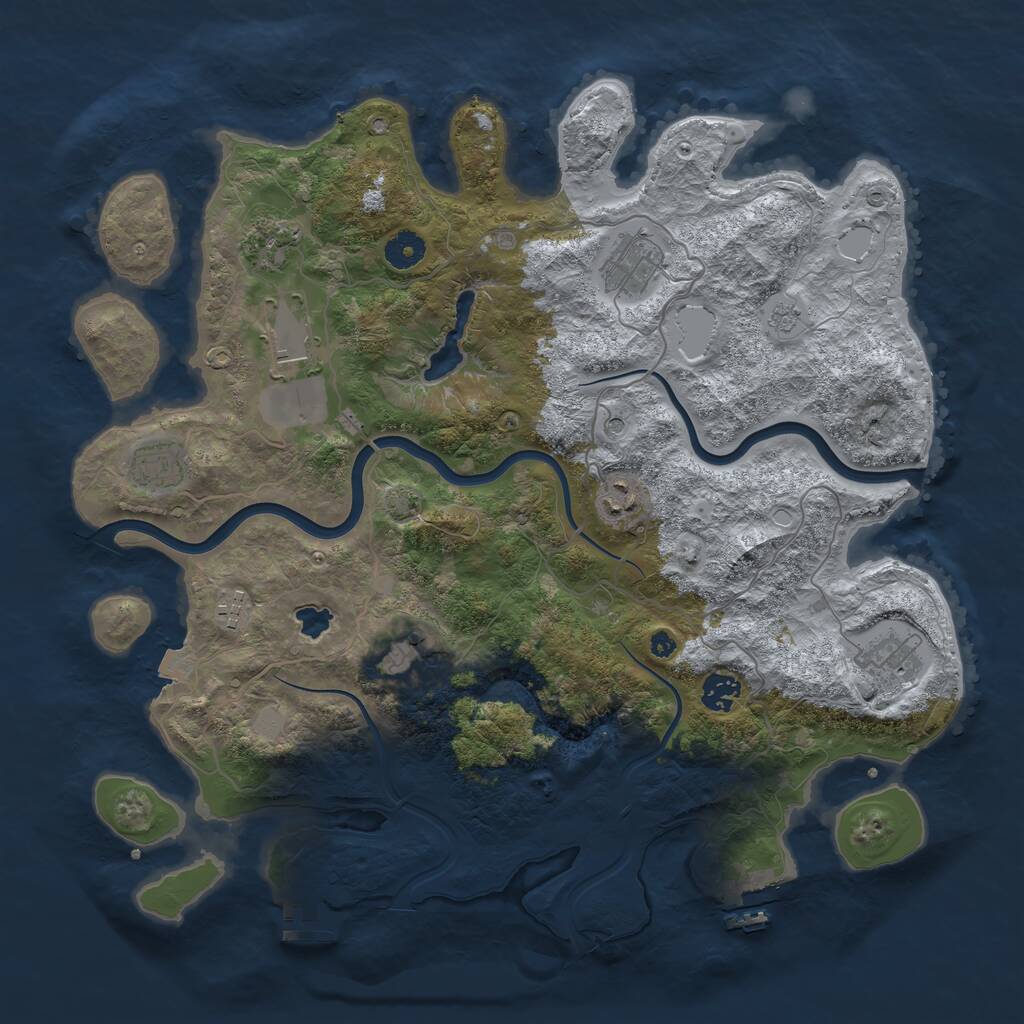 Rust Map: Procedural Map, Size: 4000, Seed: 50560, 15 Monuments