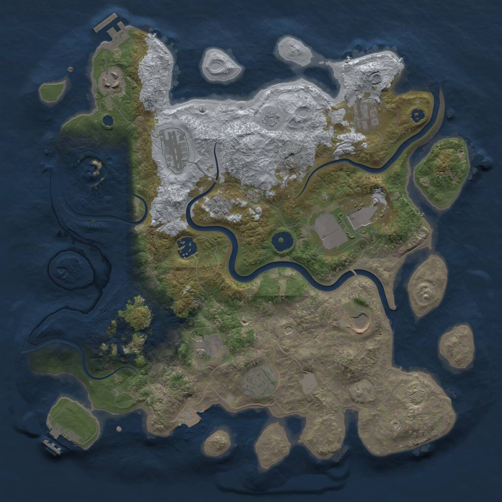 Rust Map: Procedural Map, Size: 3750, Seed: 161735701, 15 Monuments