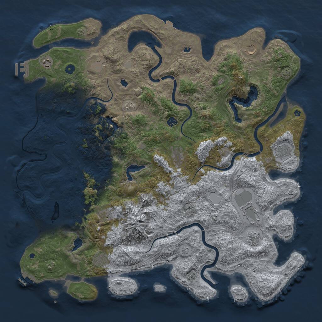 Rust Map: Procedural Map, Size: 5054, Seed: 481981, 17 Monuments