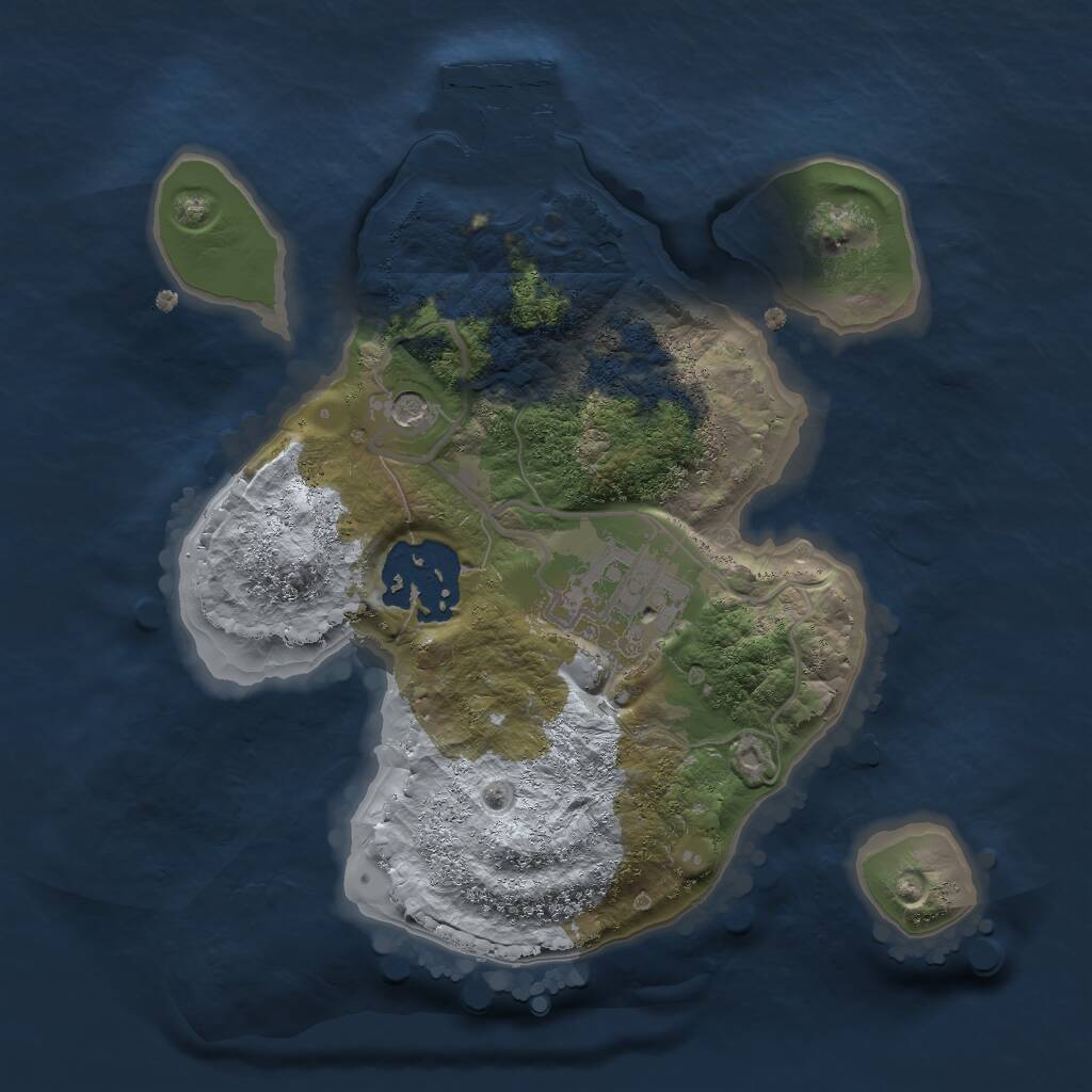 Rust Map: Procedural Map, Size: 2000, Seed: 2340958, 5 Monuments