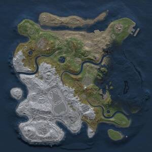 Thumbnail Rust Map: Procedural Map, Size: 3500, Seed: 1517968202, 14 Monuments