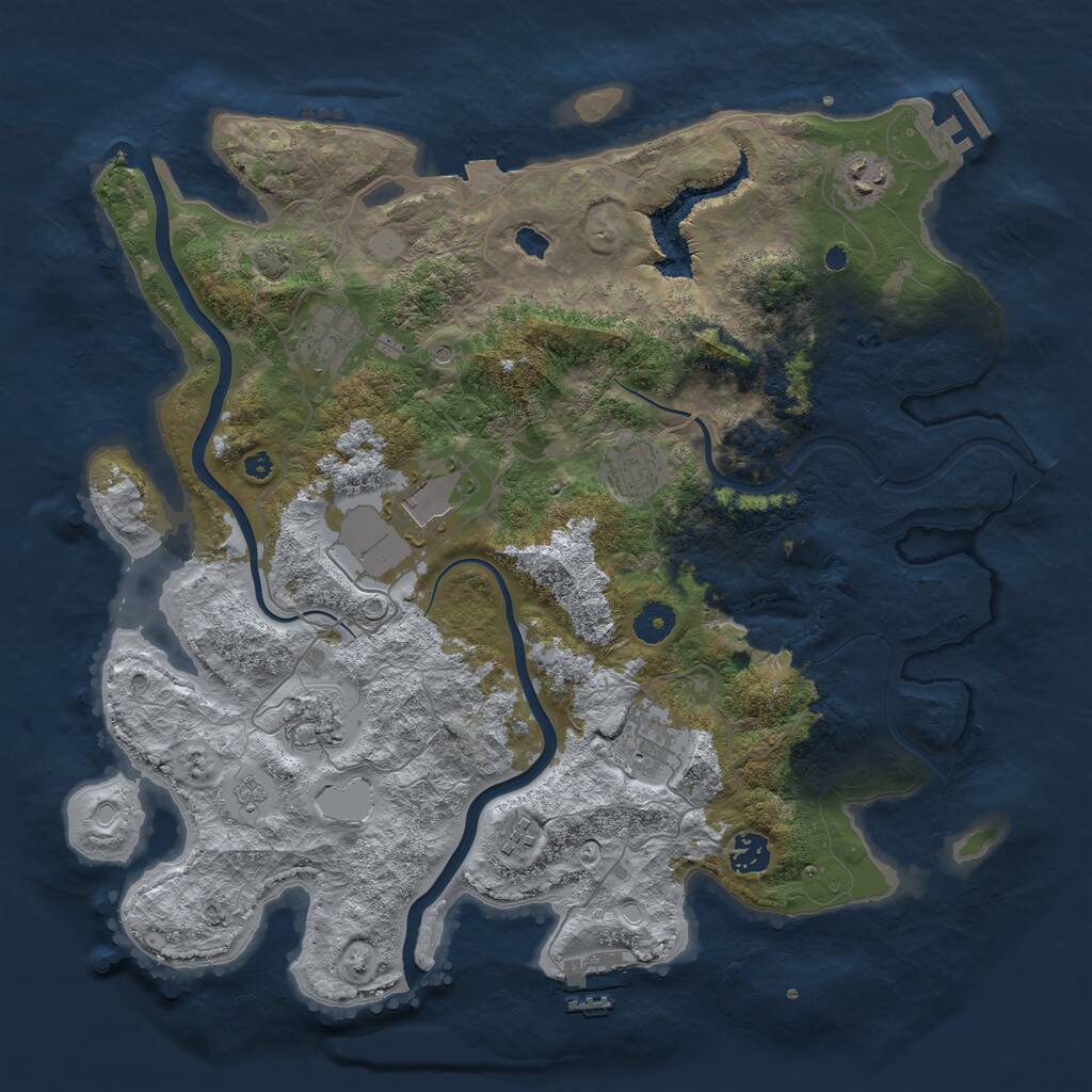Rust Map: Procedural Map, Size: 4000, Seed: 953615765, 14 Monuments