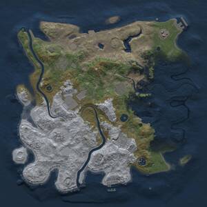 Thumbnail Rust Map: Procedural Map, Size: 4000, Seed: 953615765, 14 Monuments