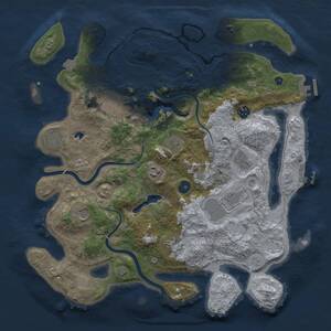 Thumbnail Rust Map: Procedural Map, Size: 4000, Seed: 958099275, 16 Monuments