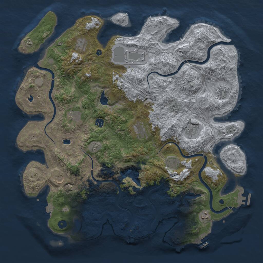 Rust Map: Procedural Map, Size: 4500, Seed: 1979381953, 17 Monuments