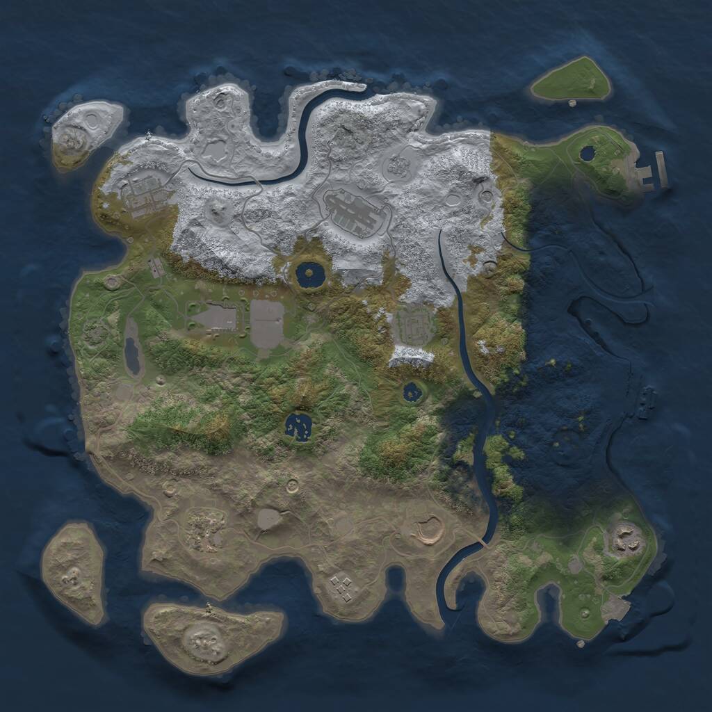 Rust Map: Procedural Map, Size: 3800, Seed: 1166831192, 15 Monuments